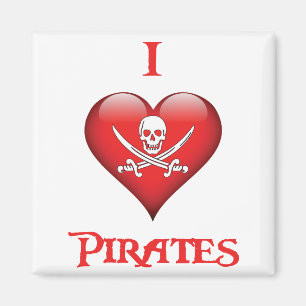 Íman Divertido Eu Adoro Piratas