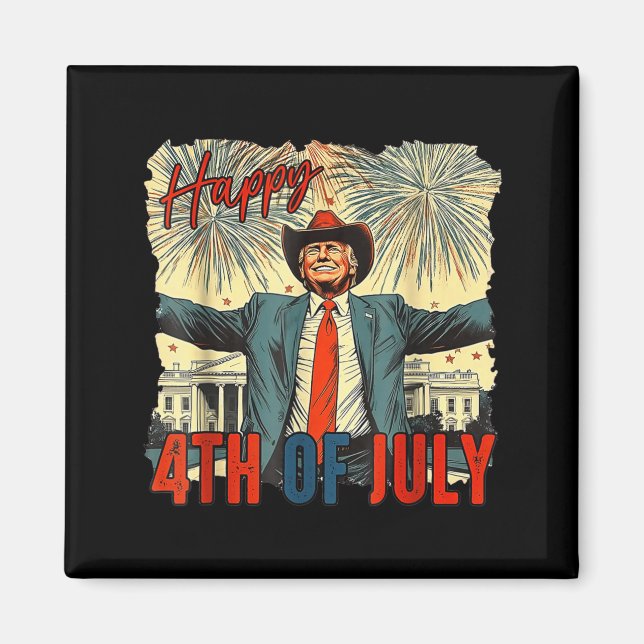 Íman Divertido Feliz 4 de Julho Dia da Independência (Frente)