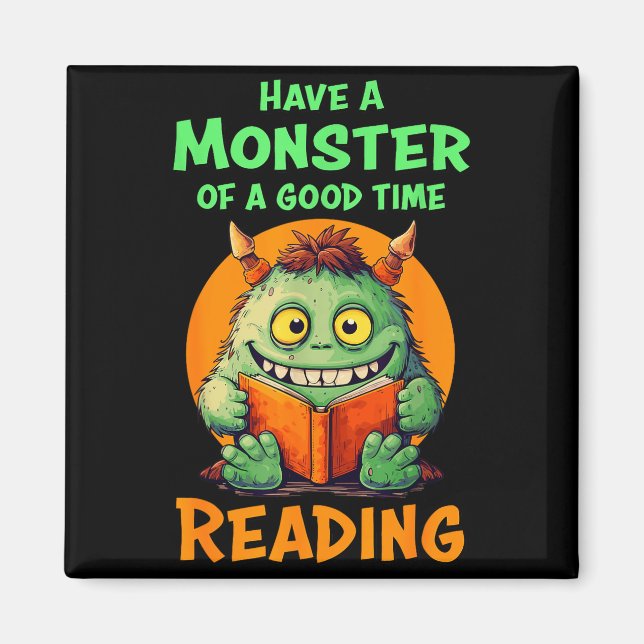 Íman Divertido Halloween Professor Bibliotecário Monstr (Frente)