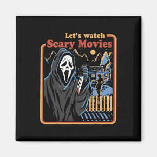 Íman Divertido Halloween Vamos Ver Filmes De Horror Fan