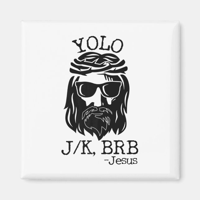 Íman Divertido Jesus Páscoa Yolo Jk Brb Texting (Frente)