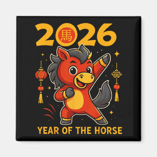 Íman Divertido Kawaii Lunar 2026 Ano do Cavalo Ano Novo