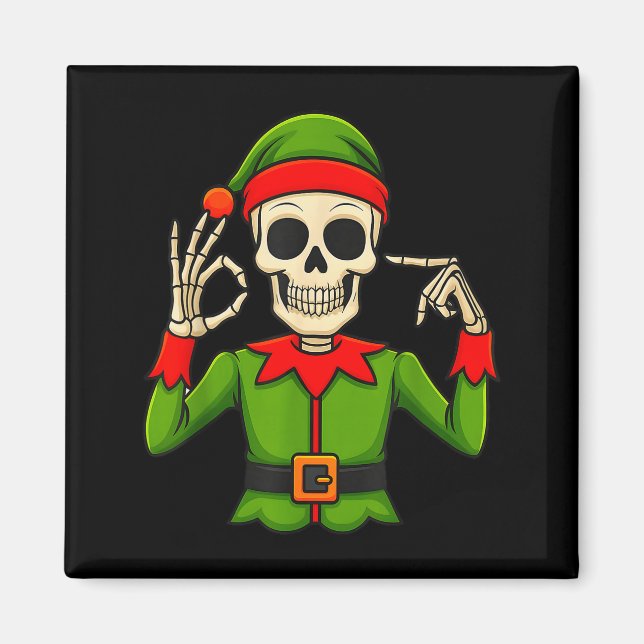 Íman Divertido Seis Sete 67 Meme 6 7 Natal Elfo Mão Men (Frente)