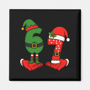 Íman Divertido Seis Sete 67 Meme 6 7 Natal Elfo Mão Men