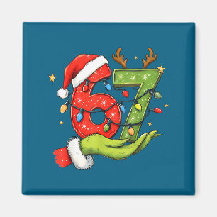 Íman Divertido Seis Sete 67 Meme Papai Noel Natal Brain
