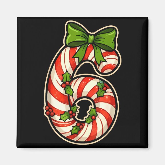 Íman Divertido Seis Sete 6 7 Design de Meme de Natal Pa (Frente)