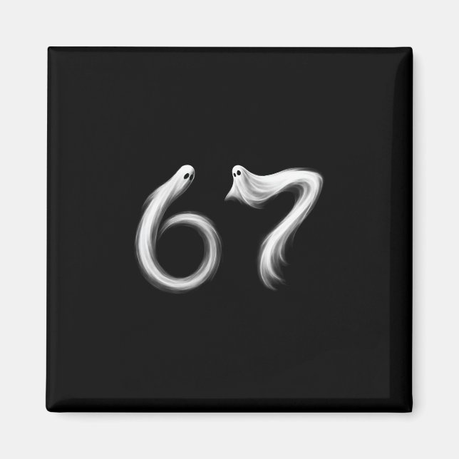 Íman Divertido Seis Sete 6 7 Meme 67 Design Fantasma Ha (Frente)