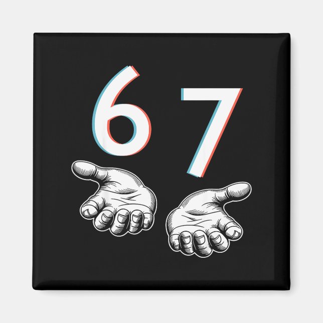 Íman Divertido Seis Sete 6 7 Meme Geração Alpha Gíria 6 (Frente)