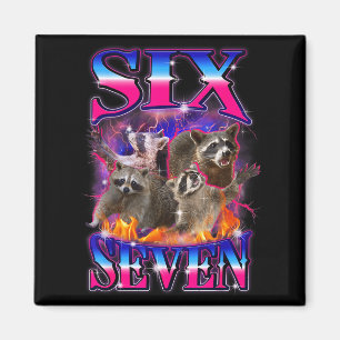 Íman Divertido Six Seven 67 Meme 67 Racoon Meme Bootleg