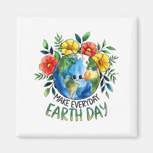 Íman Divertido Tornar O Dia Da Terra Todos Os Dias Mulh