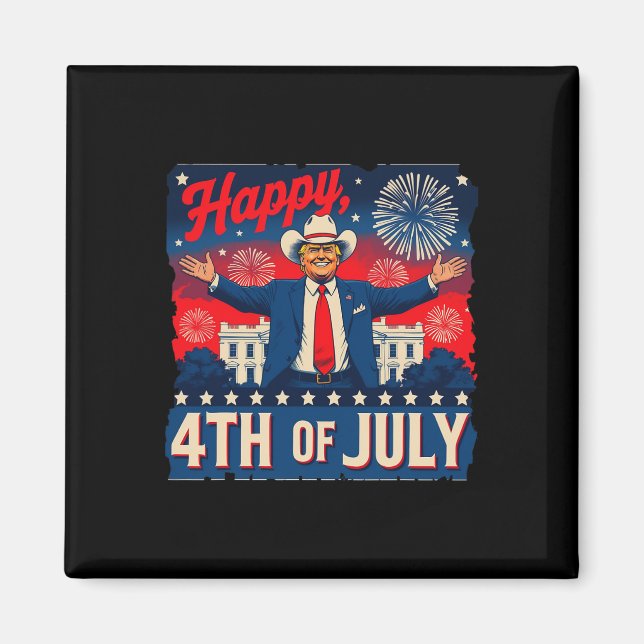 Íman Divertido Trump Feliz 4 De Julho  (Frente)