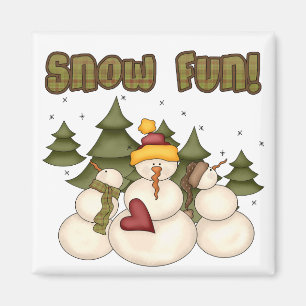 Íman Divertimento de neve duas Camisetas e presentes