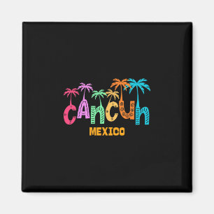 Íman Dívida Cancun México Palmeira Tipografia Colorida