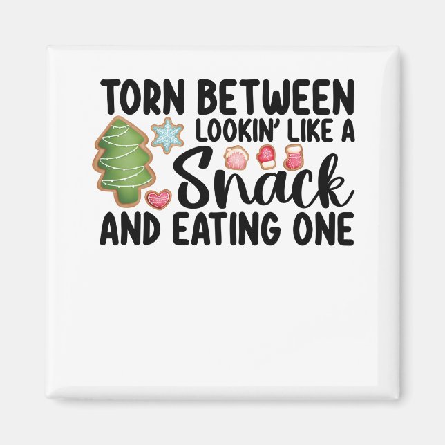 Íman Dividido Entre Parecendo Um Snack E Comendo Um (Frente)