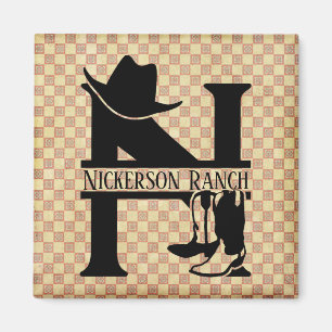Íman Dividir "N" Monograma do Cowboy