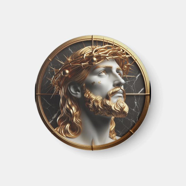 Íman Divino Inglês Jesus olhando para os céus (Frente)