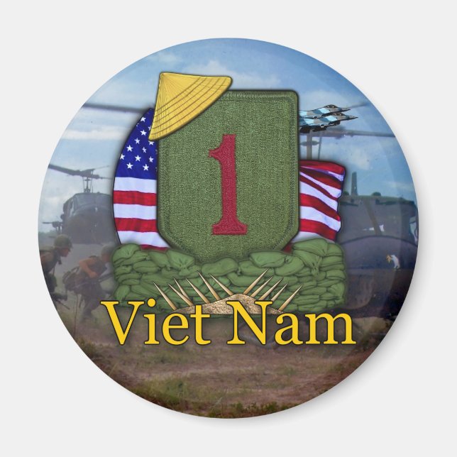 Íman Divisão de infantaria de 1rua vietnam veterans vet (Frente)