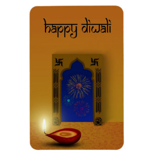 Íman Diwali feliz festivo - ímã flexível