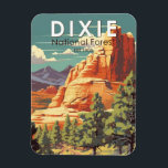 Íman Dixie National Forest Utah Viagem Art Vintage<br><div class="desc">Dixie National Forest vetor trabalho de arte design. A maior floresta nacional de Utah,  atravessa a divisão entre a Bacia do Excelente e o Rio Colorado.</div>