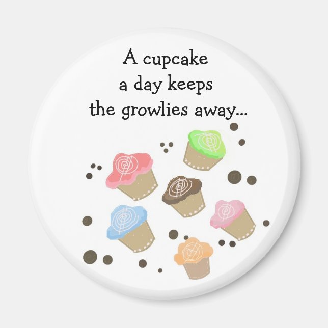 Íman Dizendo um Cupcake por Dia (Frente)