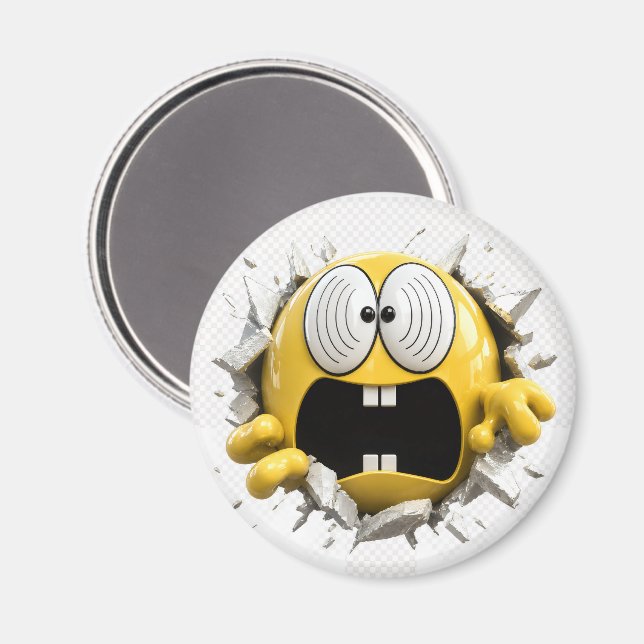Íman Dizzy 3D Emoji Round Magnet (Front/Back)