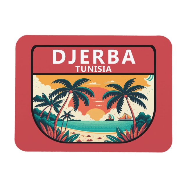 Íman Djerba Tunísia Retro Emblem (Horizontal)