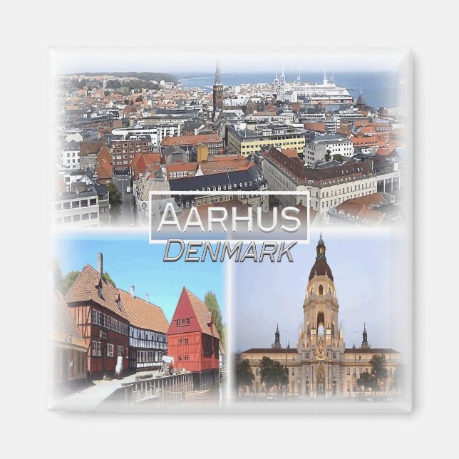 Íman DK0015 Europa, Dinamarca, Aarhus, Fridge (Frente)