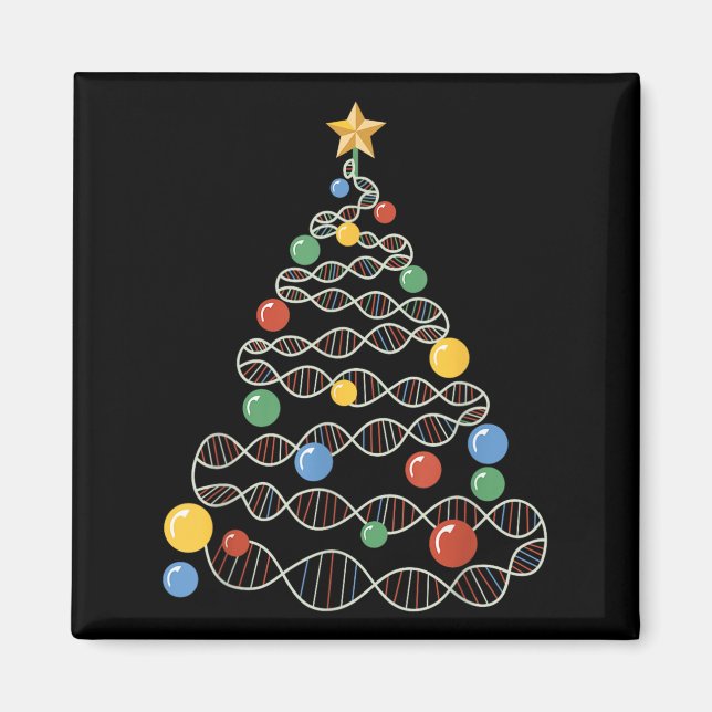 Íman Dna Christmas Tree Engraçado Science Puns De Natal (Frente)