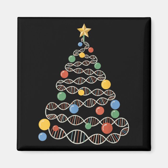 Íman Dna Helix Christmas Tree Scientist Biology Science (Frente)