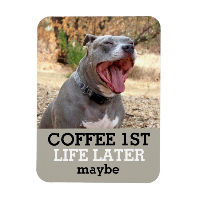 Íman Do café ø da vida ímã de Pitbull mais tarde (Vertical)