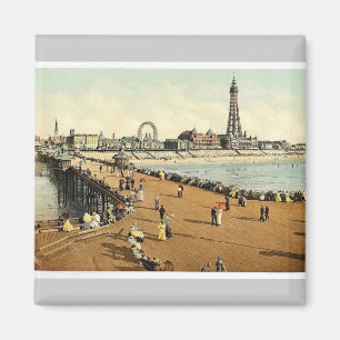 Íman Do cais norte, vintage Photoc de Blackpool,