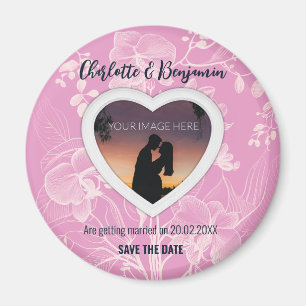 Íman Do Coração Rosa   Casamento   Salvar a data