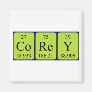 Íman do nome da mesa periódica da Corey