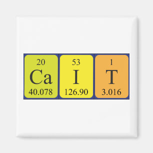 Íman do nome da mesa periódica de Cait