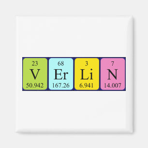 Íman do nome da mesa periódica Verlin