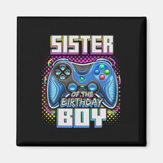 Íman Do Par De Jogo De Vídeo Da Família De Aniversários (Frente)