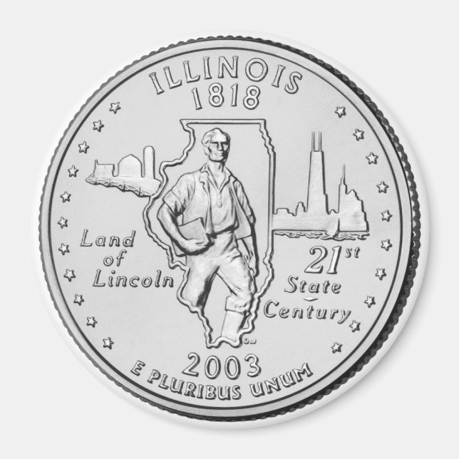 Íman do Quarter do Estado do Illinois em 2003 (Frente)