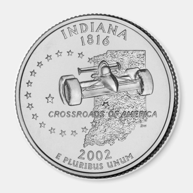 Íman do Quarter Estado do Indiana em 2002 (Frente)