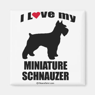 ÍMAN DO "RAÇA CÃO" - SCHNAUZER DIMINUTO - "EU AMO MEU