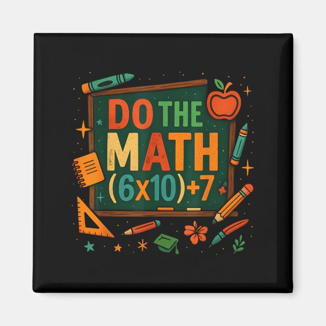 Íman Do The Math 67 Funny Equation Chalkboard School Ar (Frente)