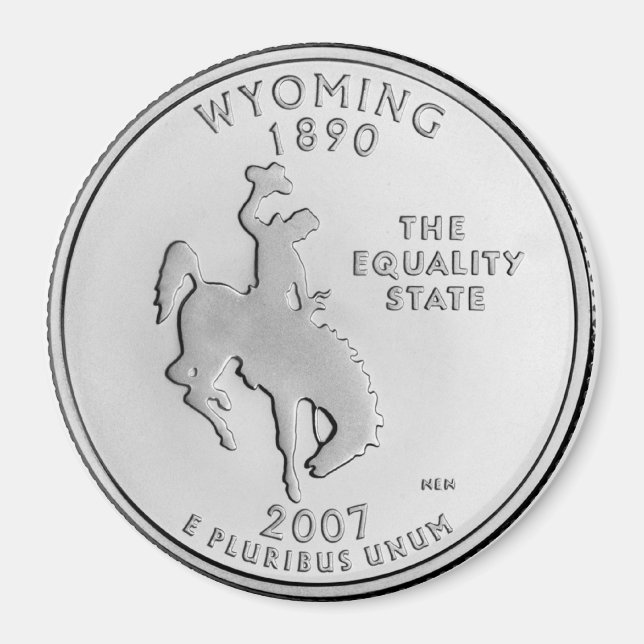 Íman do Wyoming State Quarter 2007 (Frente)