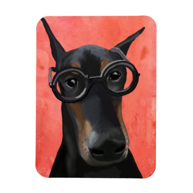 Íman Doberman Com Óculos (Vertical)