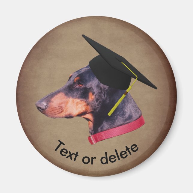 Íman Doberman O Graduado Cachorro Engraçado Personaliza (Frente)