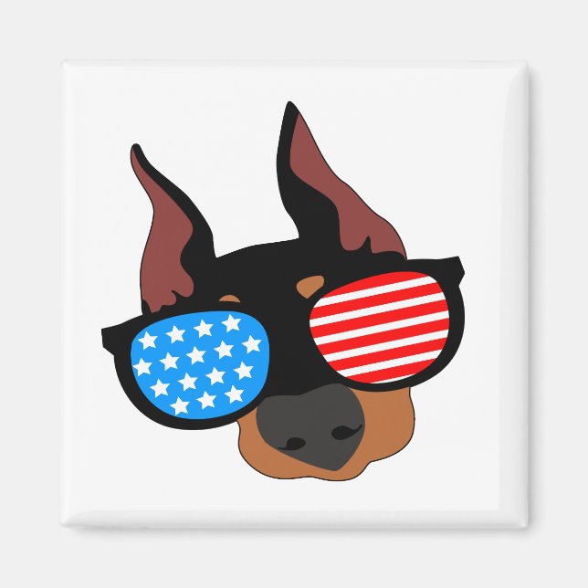 Íman Doberman Patriótico (Frente)