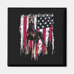 Íman Doberman Pinscher American Flag Usa Incrível