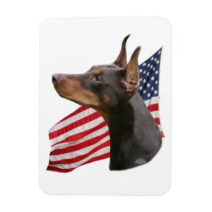 Íman Doberman Pinscher cabeça - Magnet vermelho