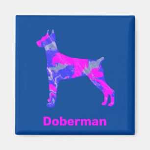 Íman Doberman Pinscher Cachorro Rosa Quente e Magneta A