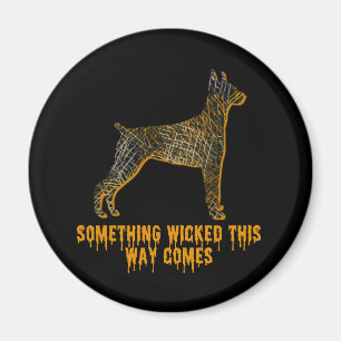 Íman Doberman Pinscher Dog Silhoueen Diversão Halloween