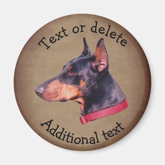 Íman Doberman Pinscher Personalizado (Frente)