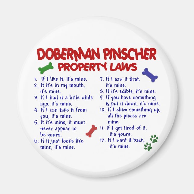 Íman DOBERMAN PINSCHER Property Legislations 2 (Frente)